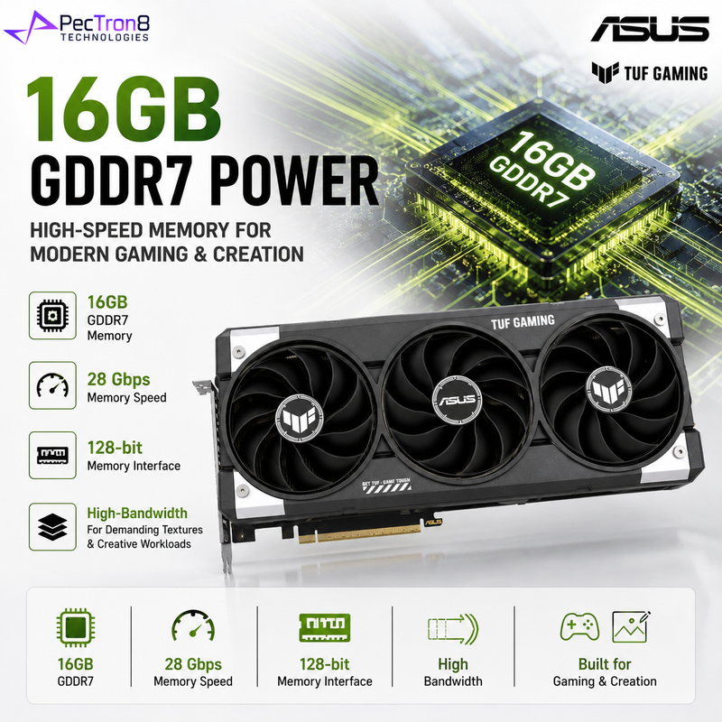 ASUS TUF Gaming GeForce RTX 5060 Ti 16GB GDDR7 OC Edition PCIe 5.0 DLSS 4 16GB Graphics Card