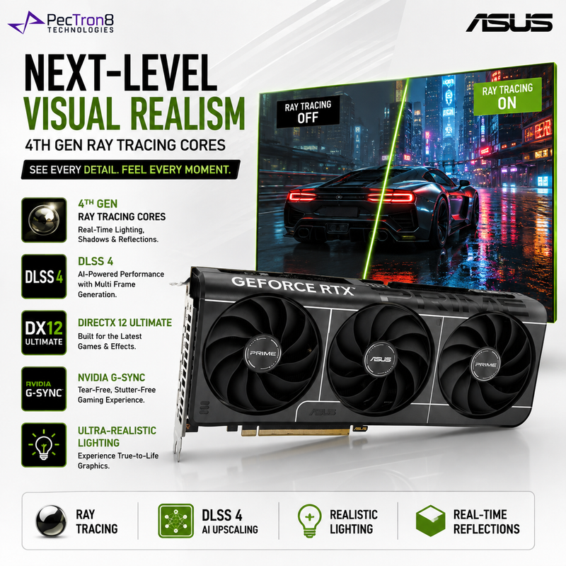 ASUS PRIME GeForce RTX 5060 Ti 16GB GDDR7 OC Edition Graphics Card | PCIe 5.0 | DLSS 4 | HDMI 2.1b | DisplayPort 2.1b