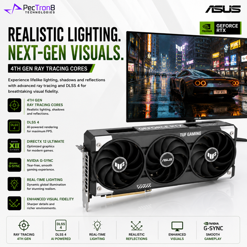 ASUS TUF Gaming GeForce RTX 5060 Ti 8GB GDDR7 OC Edition Graphics Card | NVIDIA Blackwell | DLSS 4 | PCIe 5.0