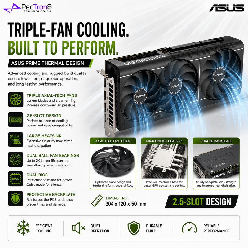 ASUS PRIME GeForce RTX 5060 Ti 16GB GDDR7 OC Edition Graphics Card | NVIDIA Blackwell | DLSS 4 | PCIe 5.0