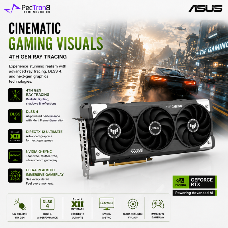 ASUS TUF Gaming GeForce RTX 5060 8GB GDDR7 OC Edition Graphics Card | NVIDIA Blackwell | DLSS 4 | PCIe 5.0