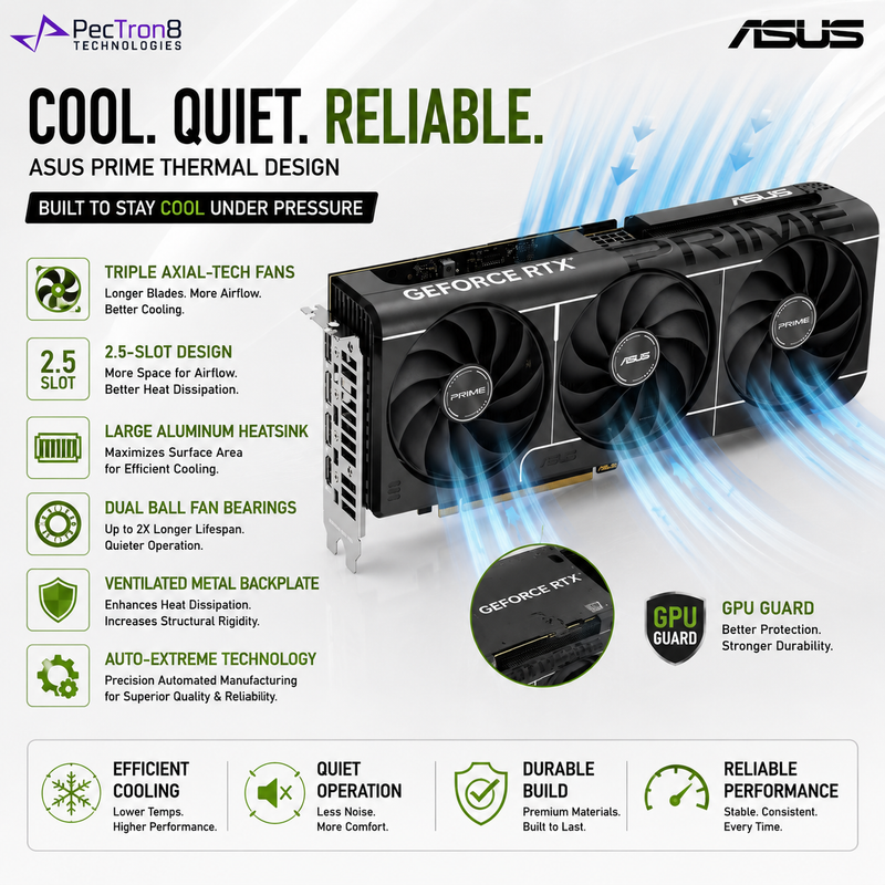 ASUS PRIME GeForce RTX 5060 Ti 16GB GDDR7 OC Edition Graphics Card | PCIe 5.0 | DLSS 4 | HDMI 2.1b | DisplayPort 2.1b