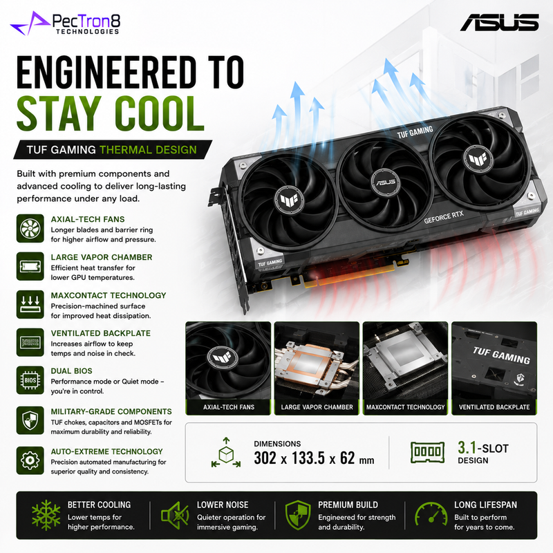 ASUS TUF Gaming GeForce RTX 5060 8GB GDDR7 OC Edition Graphics Card | NVIDIA Blackwell | DLSS 4 | PCIe 5.0 | Aura Sync