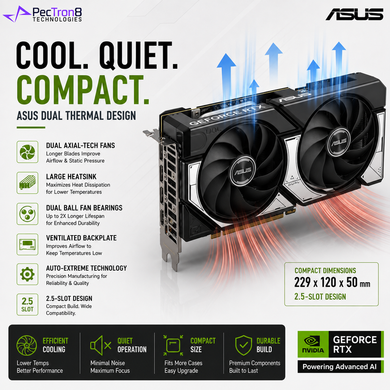 ASUS Dual GeForce RTX 5060 Ti 16GB GDDR7 OC Edition Graphics Card | Blackwell | DLSS 4 | PCIe 5.0 | DP 2.1b