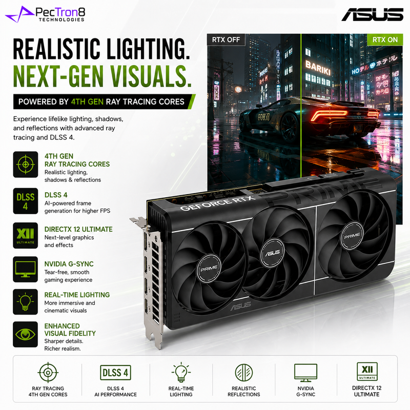 ASUS PRIME GeForce RTX 5060 Ti 16GB GDDR7 OC Edition Graphics Card | NVIDIA Blackwell | DLSS 4 | PCIe 5.0