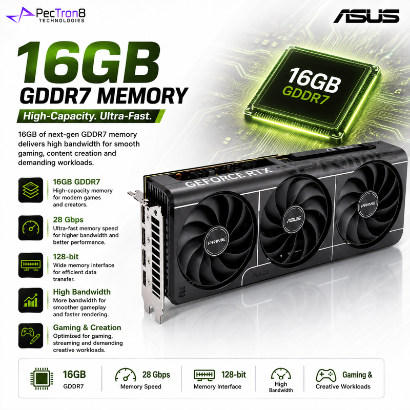 ASUS PRIME GeForce RTX 5060 Ti 16GB GDDR7 Graphics Card | NVIDIA Blackwell | DLSS 4 | PCIe 5.0