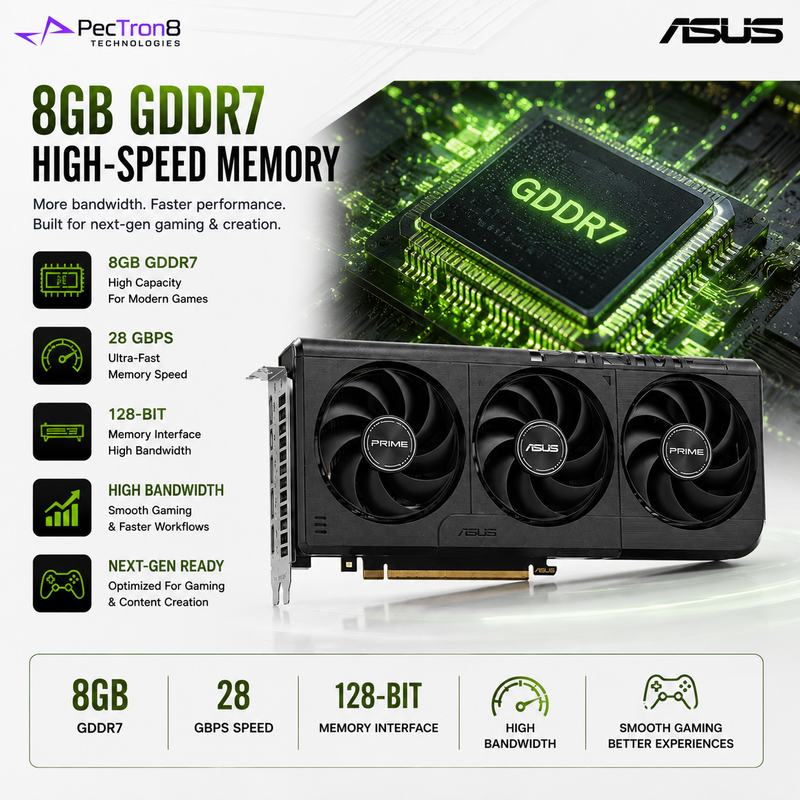 ASUS PRIME GeForce RTX 5060 8GB GDDR7 OC Edition Graphics Card | NVIDIA Blackwell | DLSS 4 | PCIe 5.0