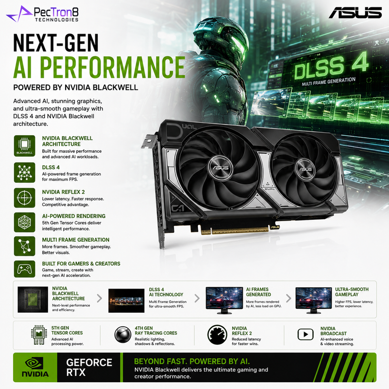ASUS Dual GeForce RTX 5060 Ti 8GB GDDR7 OC Edition Graphics Card | Blackwell | DLSS 4 | PCIe 5.0