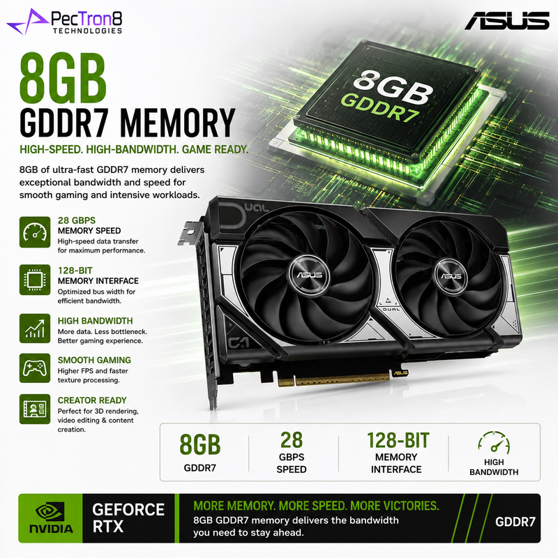 ASUS Dual GeForce RTX 5060 Ti 8GB GDDR7 OC Edition Graphics Card | Blackwell | DLSS 4 | PCIe 5.0