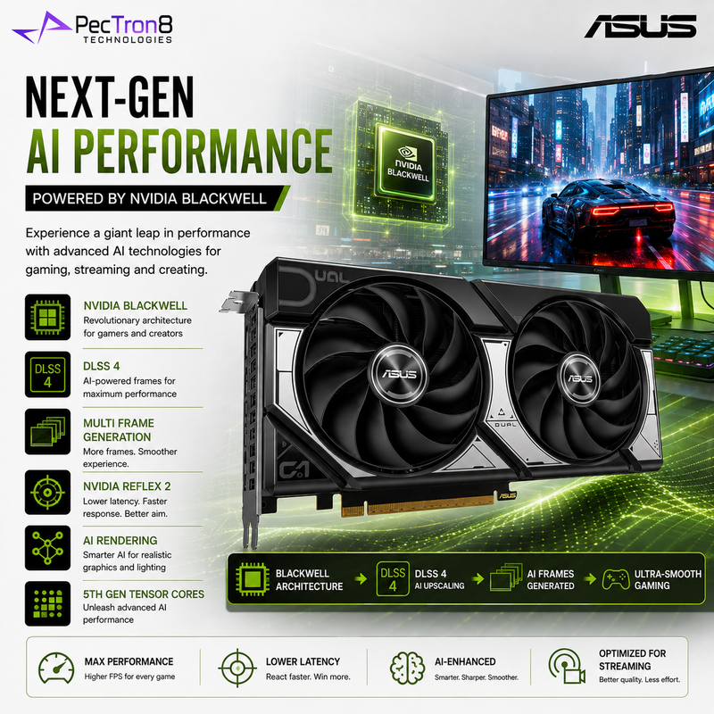 ASUS Dual GeForce RTX 5060 Ti 8GB GDDR7 Graphics Card | NVIDIA Blackwell | DLSS 4 | PCIe 5.0