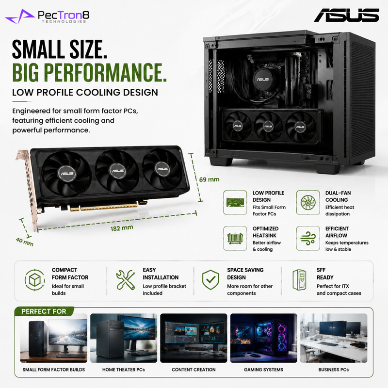 ASUS GeForce RTX™ 5060 LP BRK 8GB GDDR7 OC Edition Graphics Card | NVIDIA Blackwell | DLSS 4 | Low Profile GPU