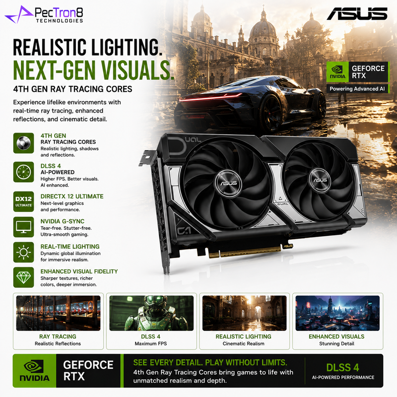 ASUS Dual GeForce RTX 5060 Ti 8GB GDDR7 OC Edition Graphics Card | Blackwell | DLSS 4 | PCIe 5.0