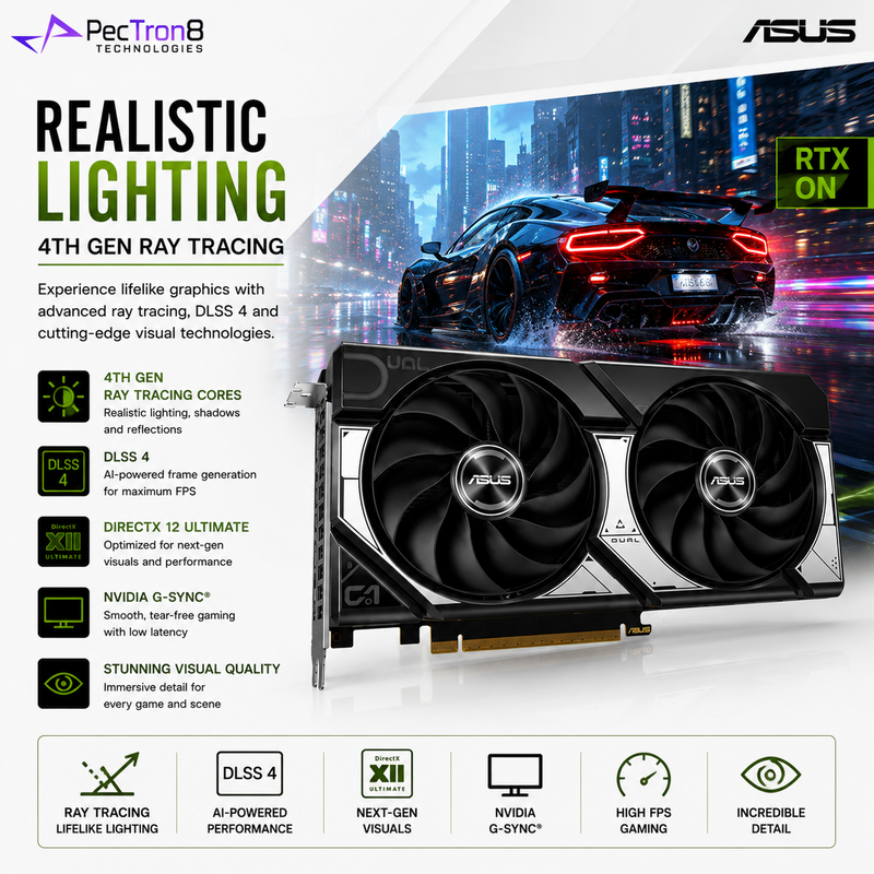 ASUS Dual GeForce RTX 5060 Ti 8GB GDDR7 Graphics Card | NVIDIA Blackwell | DLSS 4 | PCIe 5.0