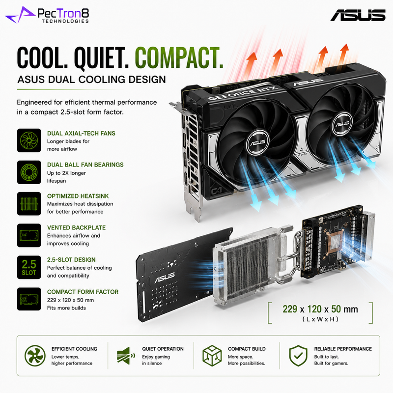 ASUS Dual GeForce RTX 5060 Ti 8GB GDDR7 Graphics Card | NVIDIA Blackwell | DLSS 4 | PCIe 5.0