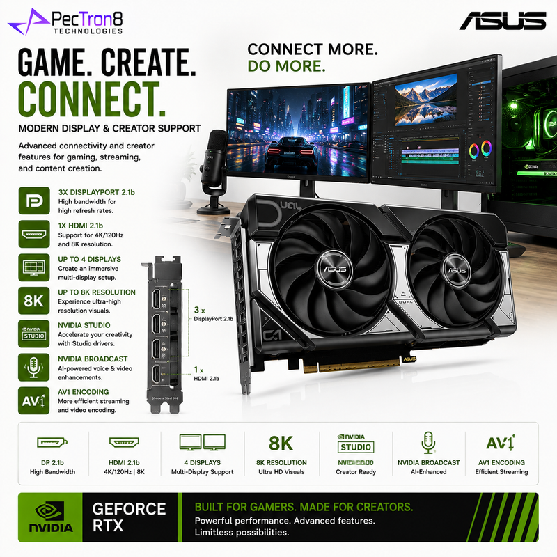 ASUS Dual GeForce RTX 5060 Ti 8GB GDDR7 OC Edition Graphics Card | Blackwell | DLSS 4 | PCIe 5.0