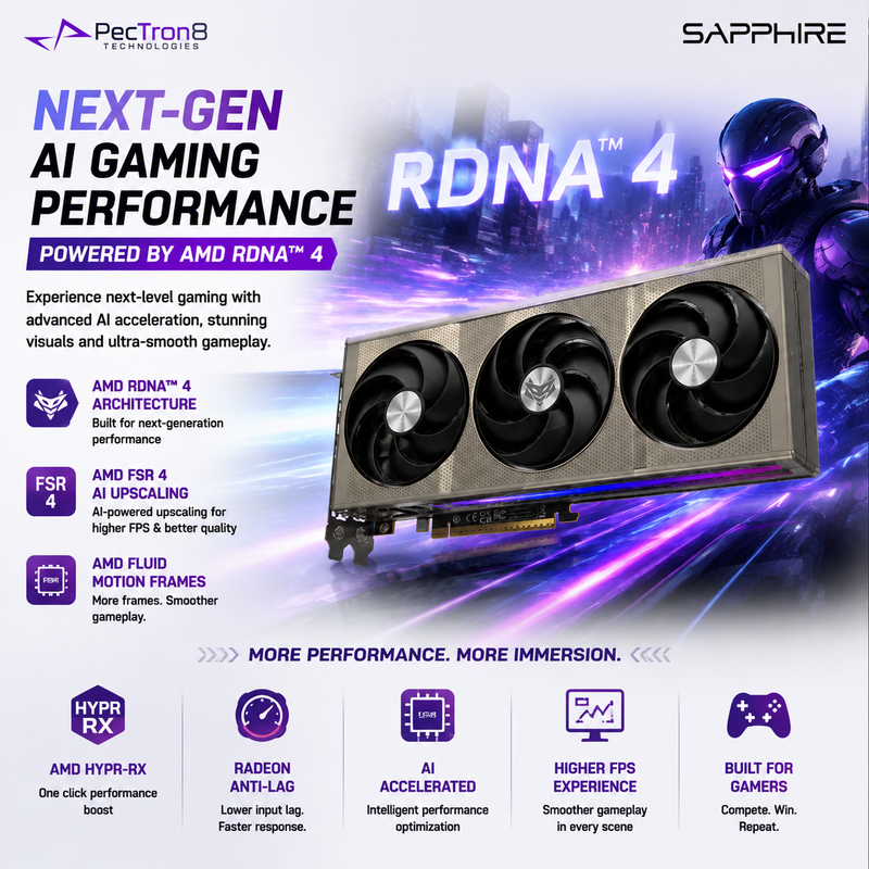 SAPPHIRE NITRO+ RX 9060 XT Gaming OC 16GB GDDR6 Graphics Card | AMD RDNA 4 | FSR 4 | Ray Tracing | PCIe 5.0