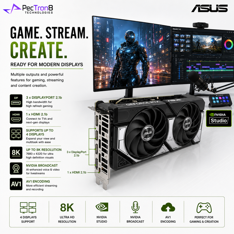 ASUS Dual GeForce RTX 5060 Ti 8GB GDDR7 Graphics Card | NVIDIA Blackwell | DLSS 4 | PCIe 5.0