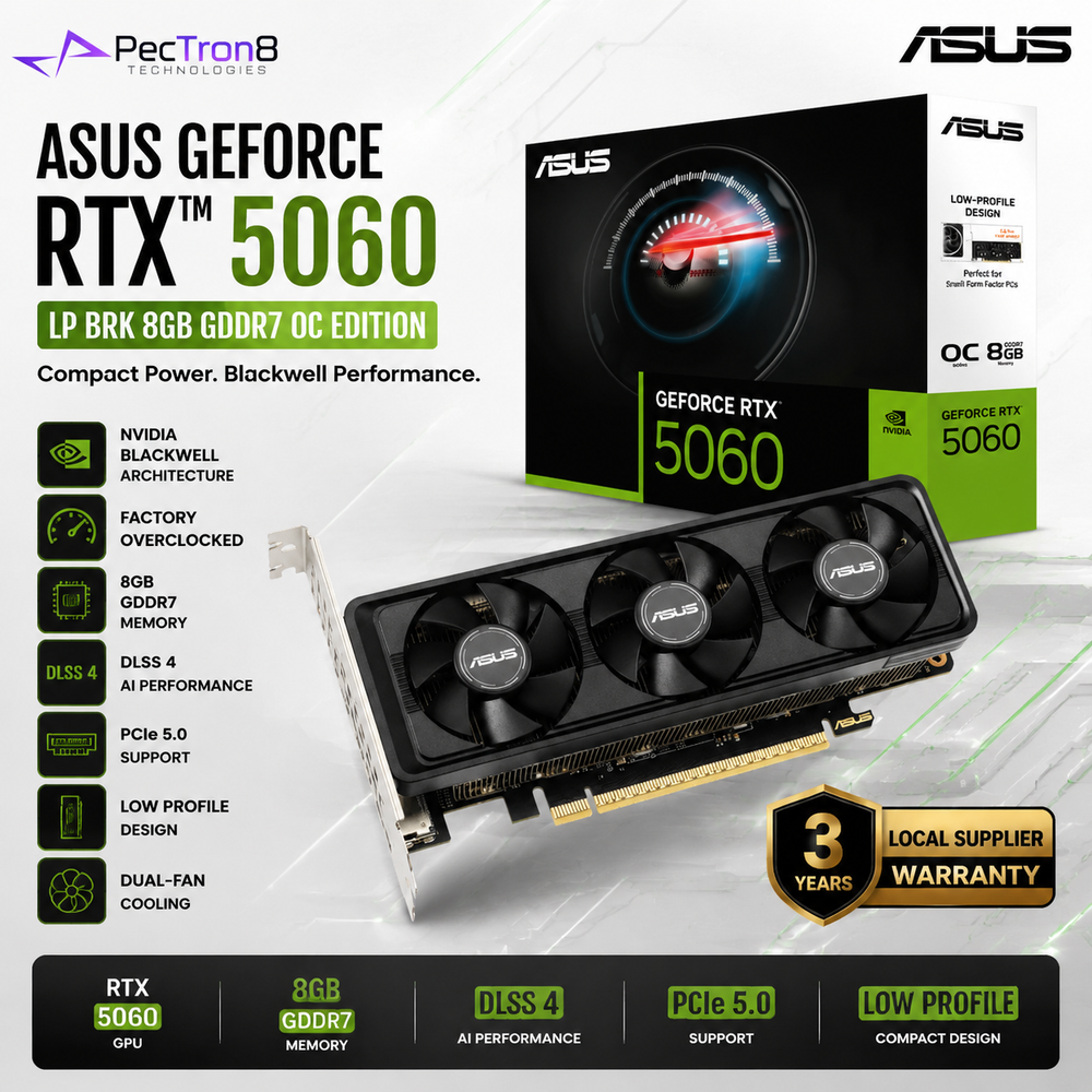 ASUS GeForce RTX™ 5060 LP BRK 8GB GDDR7 OC Edition Graphics Card | NVIDIA Blackwell | DLSS 4 | Low Profile GPU