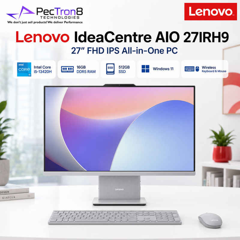 Lenovo IdeaCentre AIO 27IRH9 27” FHD IPS All-in-One PC i5-13420H 16GB DDR5 512GB SSD Win11 Wireless Keyboard Mouse