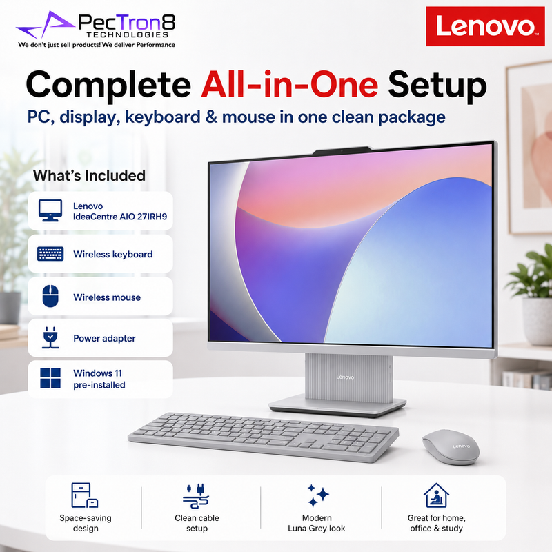Lenovo IdeaCentre AIO 27IRH9 27” FHD IPS All-in-One PC i5-13420H 16GB DDR5 512GB SSD Win11 Wireless Keyboard Mouse