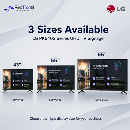 LG PK640S Series 43” / 55” / 65” 4K UHD Commercial TV Signage Display for Business