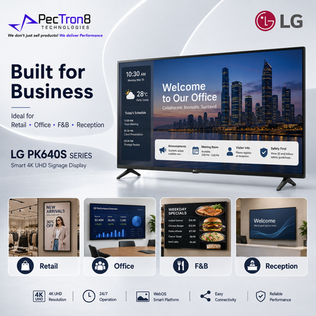 LG PK640S Series 43” / 55” / 65” 4K UHD Commercial TV Signage Display for Business