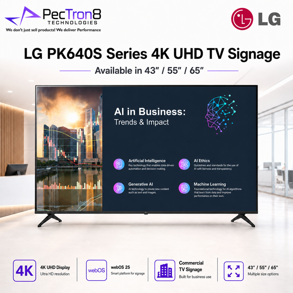 LG PK640S Series 43” / 55” / 65” 4K UHD Commercial TV Signage Display for Business