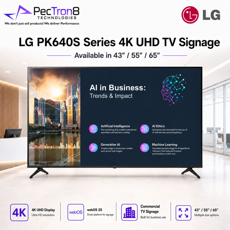 LG PK640S Series 43” / 55” / 65” 4K UHD Commercial TV Signage Display for Business