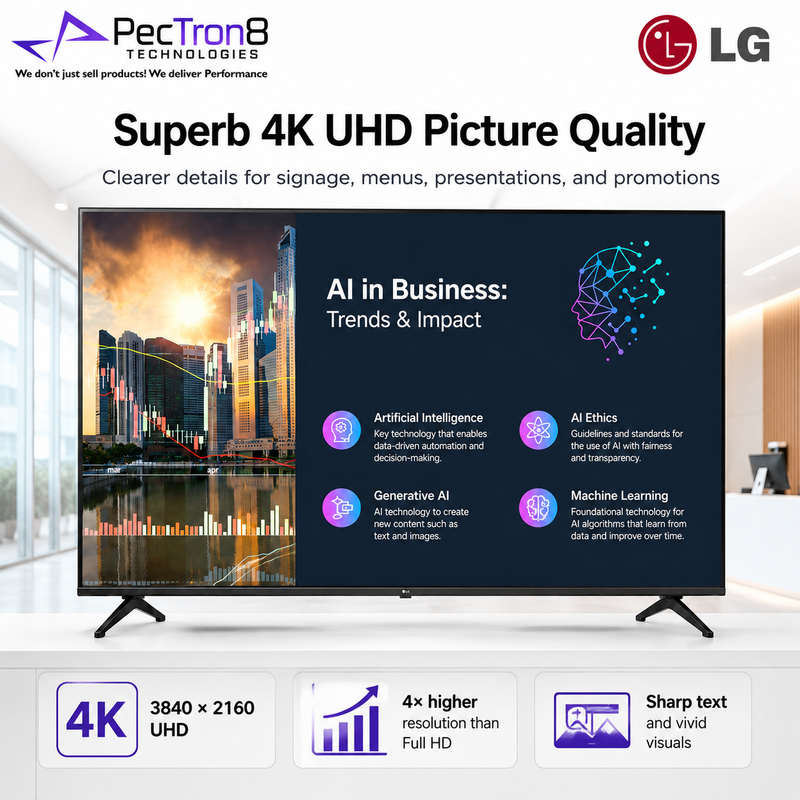 LG PK640S Series 43” / 55” / 65” 4K UHD Commercial TV Signage Display for Business