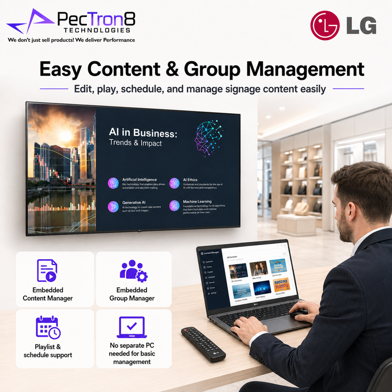 LG PK640S Series 43” / 55” / 65” 4K UHD Commercial TV Signage Display for Business