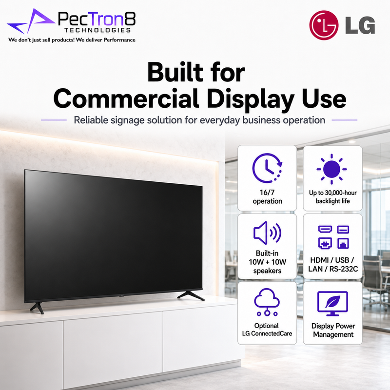 LG PK640S Series 43” / 55” / 65” 4K UHD Commercial TV Signage Display for Business