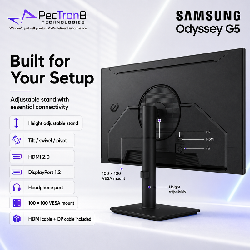 Samsung LS27FG502EEXXS Odyssey G5 27 Inch QHD 180Hz Gaming Monitor