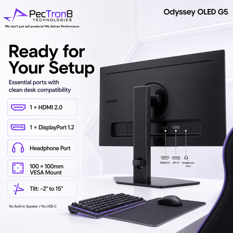 Samsung 27" Odyssey OLED G5 QHD OLED Gaming Monitor 180Hz 0.03ms
