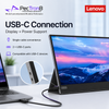 Lenovo USB-C device with laptop and monitor setup, featuring PecTron8 Technologies branding.