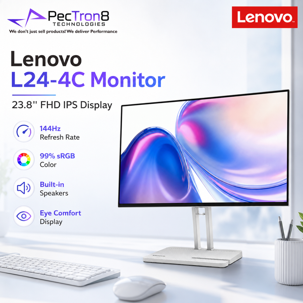 Lenovo L24-4C 23.8 Inch FHD Monitor HDMI VGA Audio Out Tilt Stand