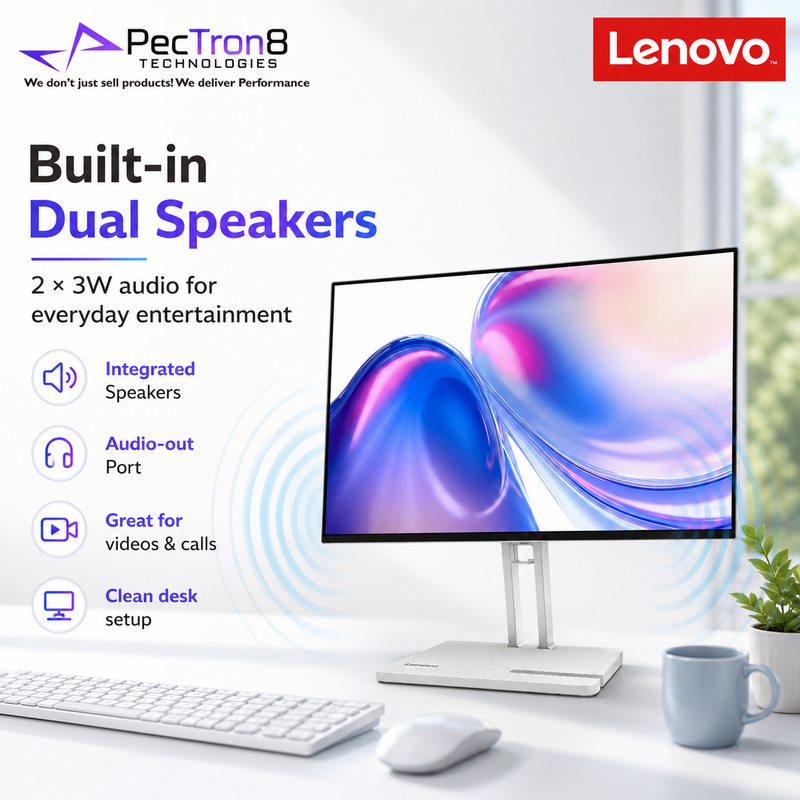 Lenovo L24-4C 23.8 Inch FHD Monitor HDMI VGA Audio Out Tilt Stand