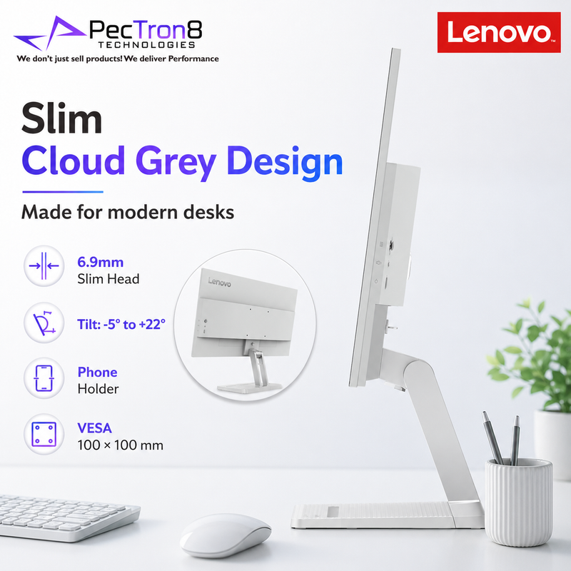 Lenovo L24-4C 23.8 Inch FHD Monitor HDMI VGA Audio Out Tilt Stand