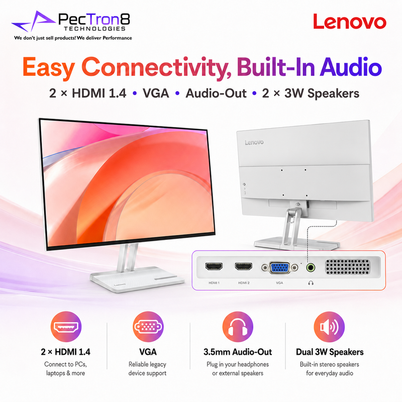Lenovo L27-4C FHD 27 Inch Monitor for PC Laptop Office Study Home Use with HDMI VGA