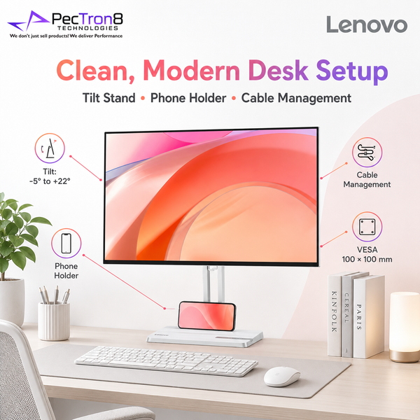 Lenovo L27-4C FHD 27 Inch Monitor for PC Laptop Office Study Home Use with HDMI VGA