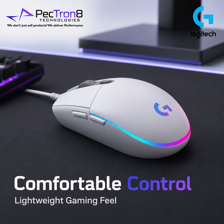 Logitech G203 LIGHTSYNC Wired Gaming Mouse – Black / White Editions