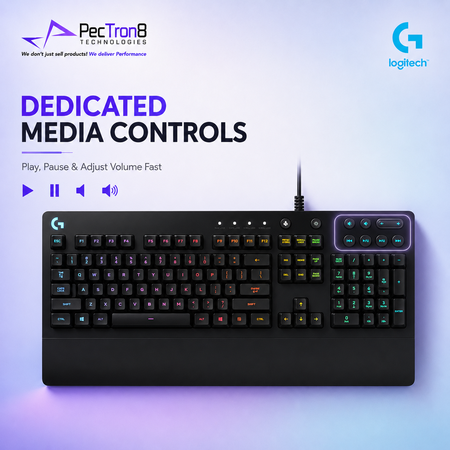Logitech G213 RGB Gaming Keyboard Black USB Wired Keyboard for PC Gaming