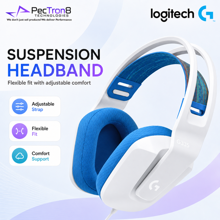 Logitech G335 Wired Gaming Headset White / black / mint for PC, PlayStation, Xbox, Switch & Mobile
