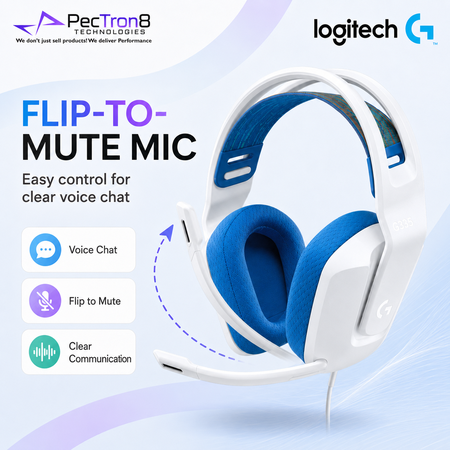 Logitech G335 Wired Gaming Headset White / black / mint for PC, PlayStation, Xbox, Switch & Mobile