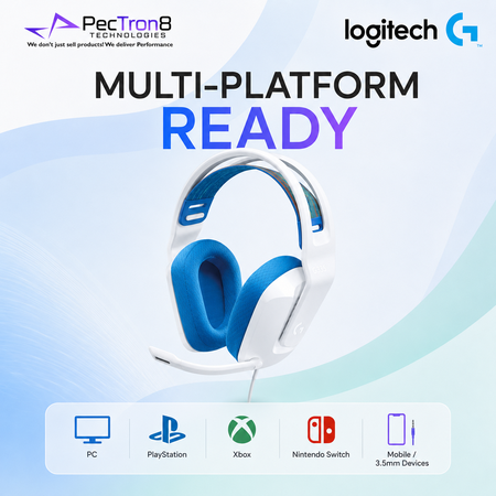 Logitech G335 Wired Gaming Headset White / black / mint for PC, PlayStation, Xbox, Switch & Mobile