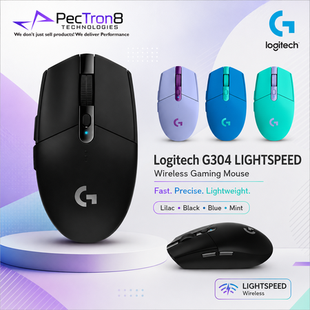 Logitech G Series G304 LIGHTSPEED Wireless Mouse – Lilac / Black / Blue / Mint