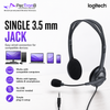 Logitech H111 Multi-Device Wired Headset with Foam Ear Pads and Flexible Rotating Mic