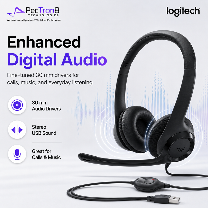 Logitech H390 USB Computer Headset Black / Rose / Off White