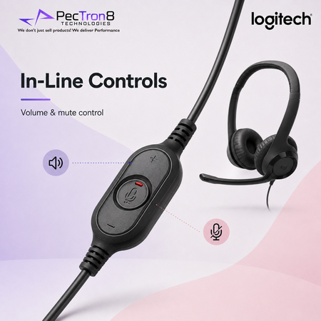 Logitech H390 USB Computer Headset Black / Rose / Off White