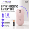 Logitech M240 Silent Wireless Mouse, Off White / Graphite / Rose, Compact Bluetooth Mouse