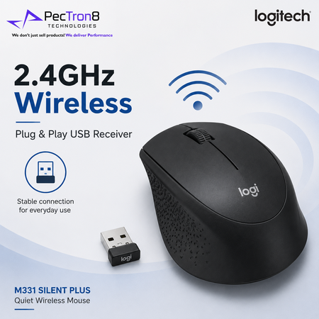 Logitech M331 SILENT PLUS Wireless Mouse – Blue / Black / Red
